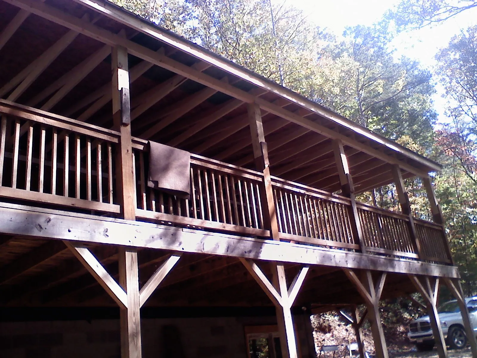 Timber framing under a new elevated porch and deck — Roof Leak Repair in Lake Lynn by Roofing Brothers
